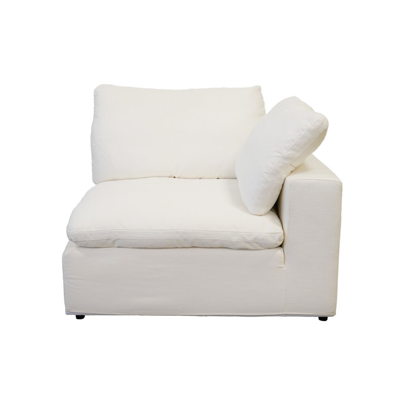 Canapé moderne modulaire à 4 places Harper, H 33,05 po x l 70,05 po x P 105,05 po, Blanc