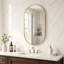 Miroir mural ovale pour salle de bain, en verre trempé avec cadre en aluminium, fixation verticale ou horizontale.-375833848-375833849