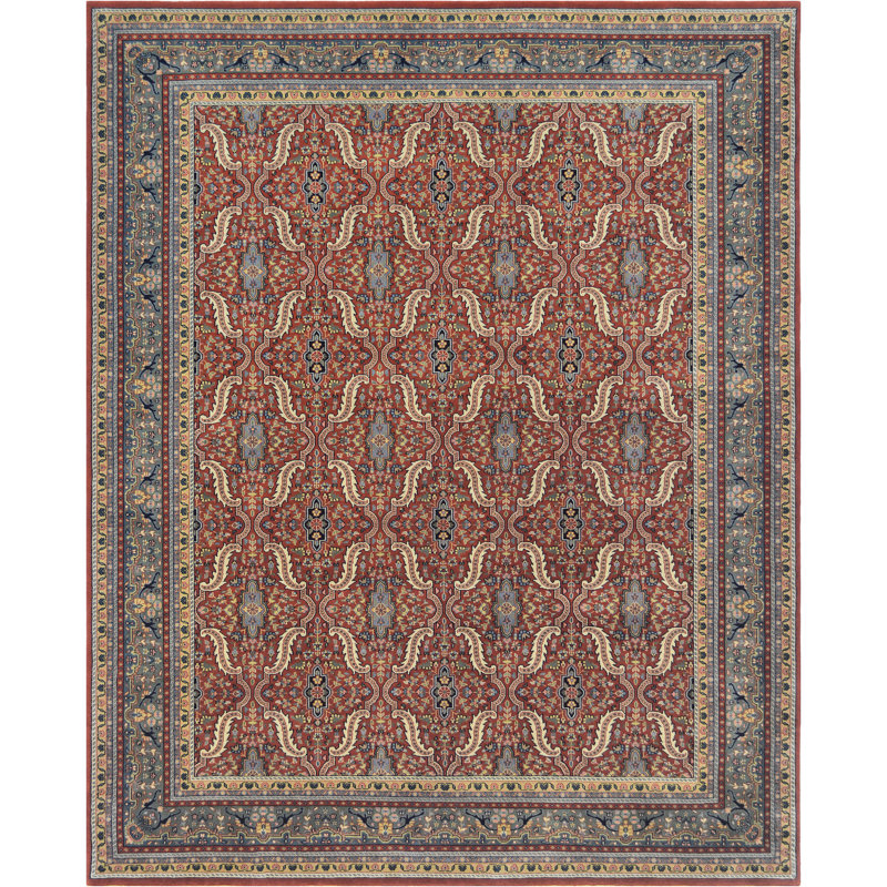 Tapis rouge en laine noué à la main Tabriz