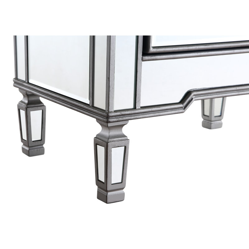 Commode d'appoint 2 tiroirs Caila, Argent