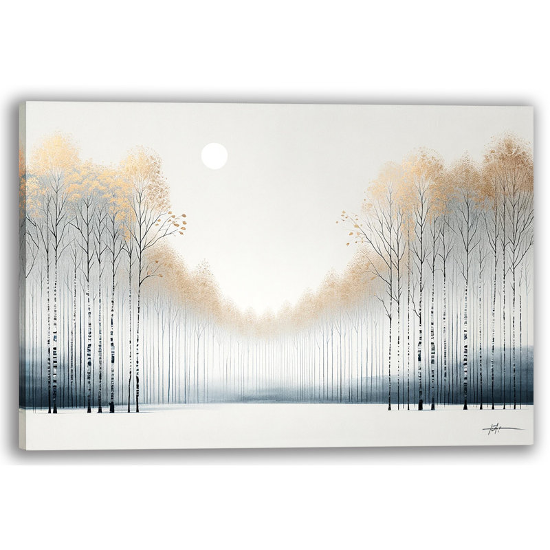 Art doré sur toile Golden Birch, H 16 po x l 24 po x P 1,5 po