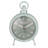 Antique White Mantel Clock With Pewter Finish And Iron Base