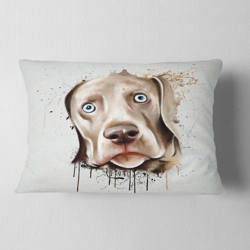Coussin lombaire en aquarelle animal jolie dog