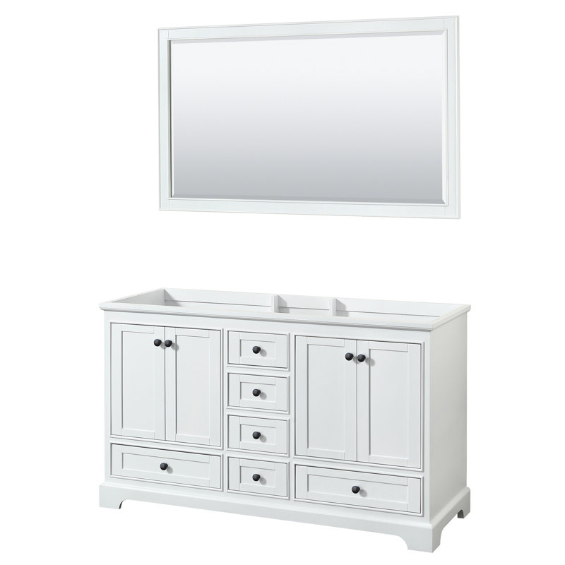 Base de meuble-lavabo double Deborah, Blanc / noir