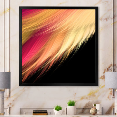 Plumes abstraites roses et oranges - sur