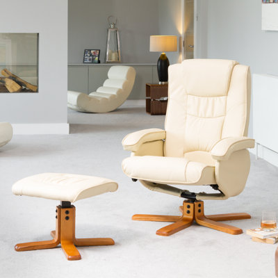 Worthen 73 cm Wide Faux Leather Swivel Ergonomic Recliner