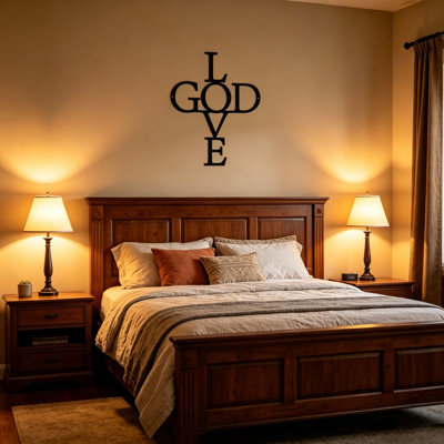 Black Iron Wall Decor Hanging Sculpture For Living Room Bedroom Hallway Religious Home Decoration Gift