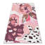 Tapis lavable à motif floral abstrait rose et prune Joffre