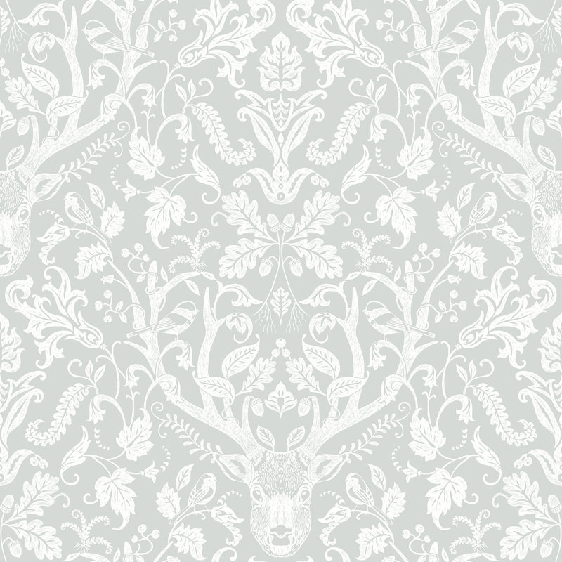 Rouleau de papier peint lisse Whitehurst, Gris
