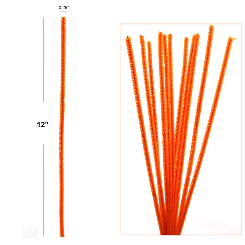 Tige de chenille artificielle orange