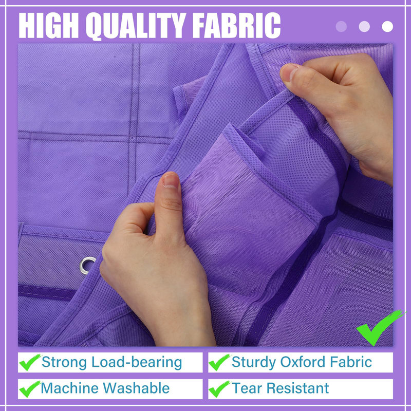 40 Pairs of Shoes Storage Rack Door Shoe Rack with Large Mesh Bag Hanging Shoe Rack, Purple