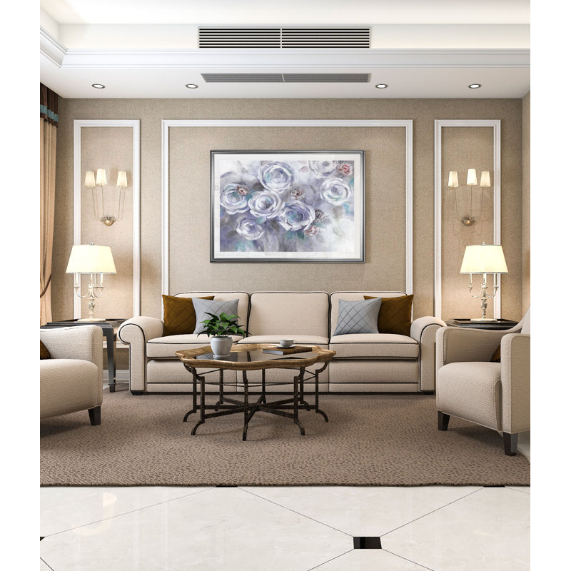 «Iced Flowers», reproduction, H 20 po x l 24 po x P 1,5 po, Cadre argenté