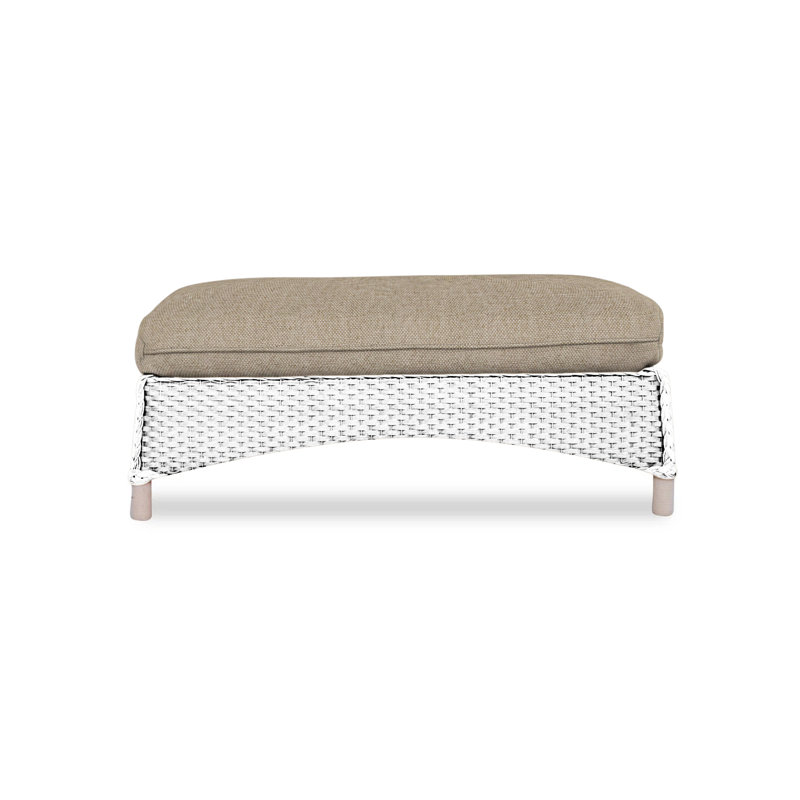 Mandalay Outdoor Ottoman, Rumba Straw, White