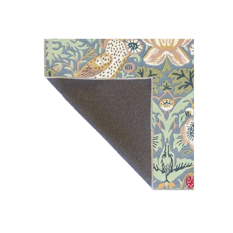 Tapis multicolore à motif de fruits et d'oiseaux, Rectangle 3 pi 3 po x 4 pi 11 po