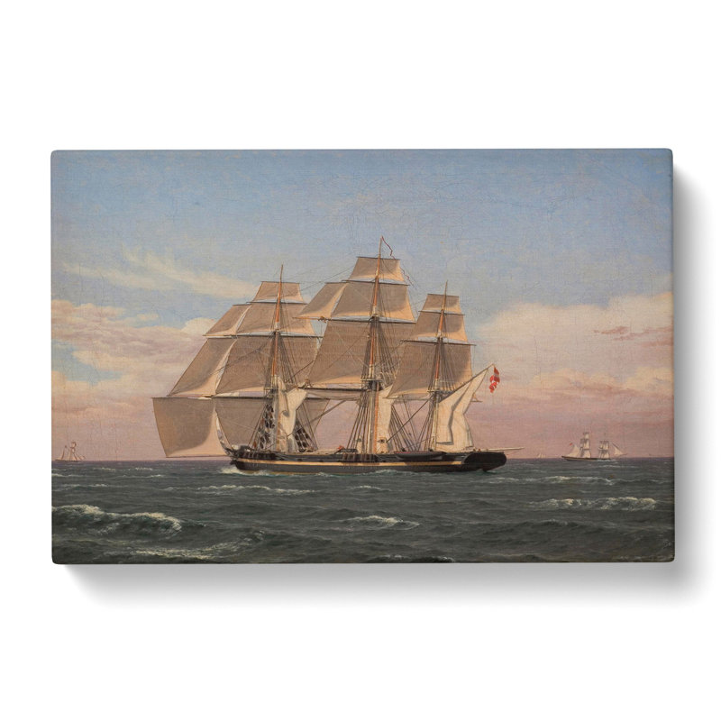 Najaden Ship Under Sail by Christoffer Wilhelm Eckersberg - Wrapped Canvas Print, 40cm H x 60cm W x 3cm D