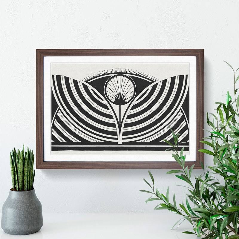 Ornament Vol.3 by Samuel De Mesquita - Picture Frame Painting, 36cm H x 48cm W x 2cm D, Walnut Framed