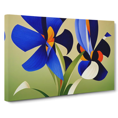 Iris Flowers Abstract - Wrapped Canvas