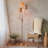 American Vintage-Style Iron & Fabric Floor Lamp-118372817