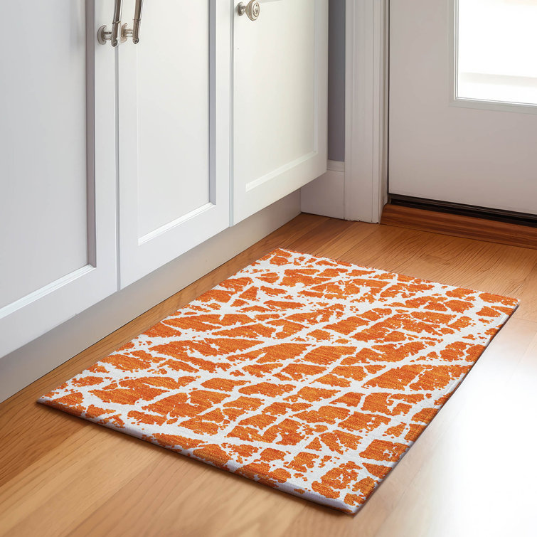 Premium Machine Washable Cerrito AMF501 Orange Rug