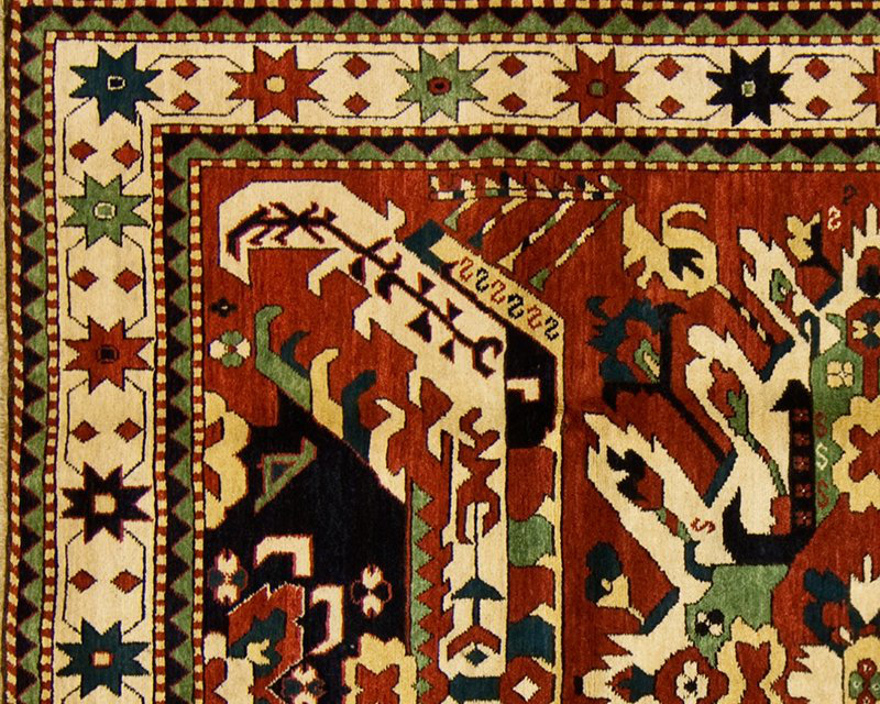 Chelaberd Wool Southwestern Area Rug in Beige/Red