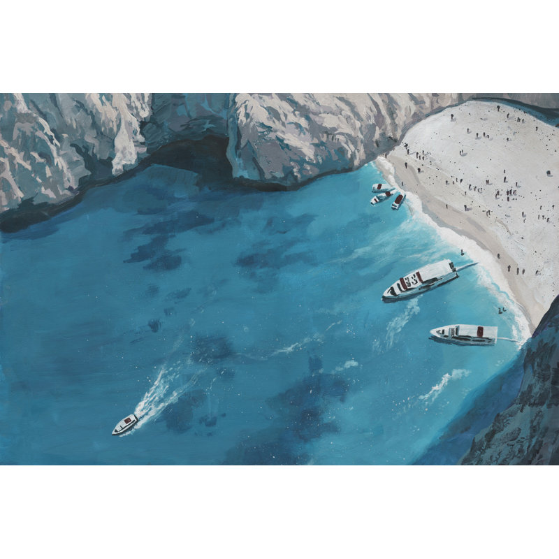 Blue Cove - Wrapped Canvas Painting, 101cm H x 152cm W x 3.81cm D