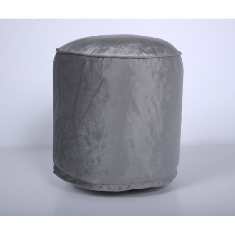 Shimon Cylinder Pouf,  Pewter Gray, Gray