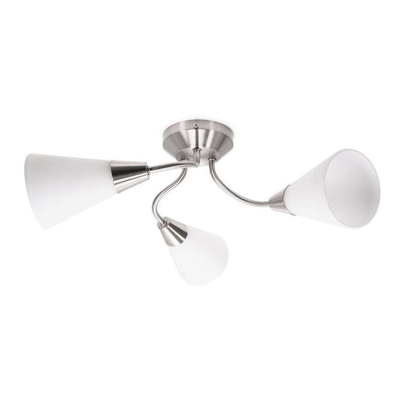 Colgin Glass Semi Flush Mount, Silver, No
