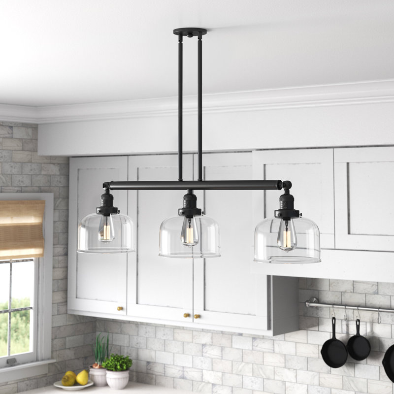 Bell - 3 Light 41" - Stem Hung Island Light, Oil Rubbed Bronze, Clear, 3000K