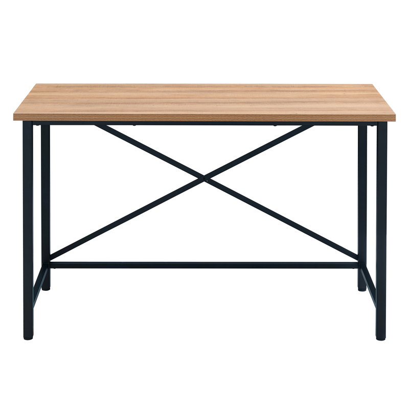 Metal Base Writing Desk, Oak