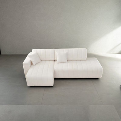 Wool  Facing Sectional Sofa with Chaise