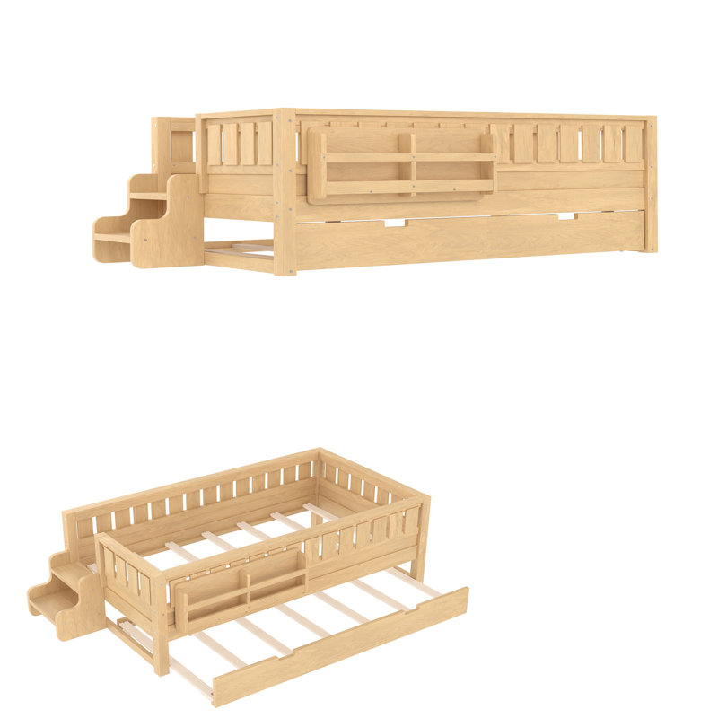 Lit multifonctionnel pour enfants en pleine croissance, Lit simple, Clair naturel