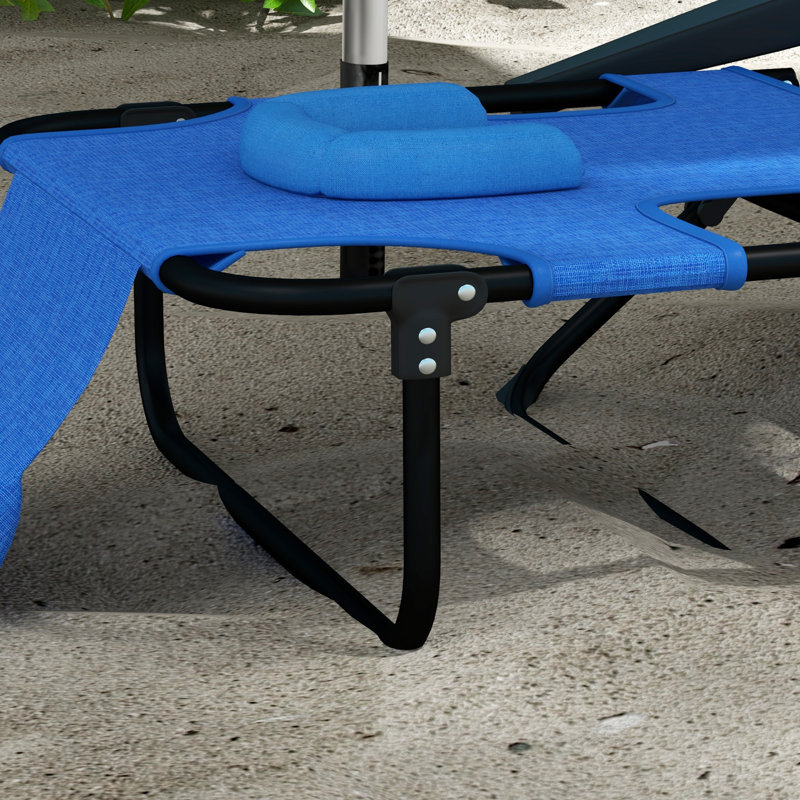 Chaise longue d'extérieur Shinice, Bleu très foncé