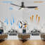Georgel 52'' Ceiling Fan with LED Lights-1972365117