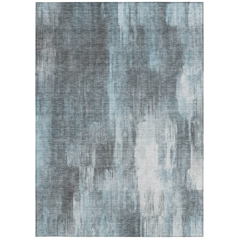Tapis extérieur lavable antidérapant 10 pi x 14 pi bleu sarcelle