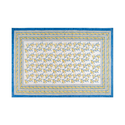 Nappe Sebring - bleu et jaune - 71 po x 128 po