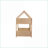 Twin Over Twin Rubber Wood House Bunk Bed with Guardrails, No Box Spring Needed, White Oak-2129079374