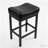 Faux Leather Bar Stool, Sturdy Iron Frame, Thick Upholstery, 250lbs Load Capacity, Counter Height No Backrest (Black)-1559943108