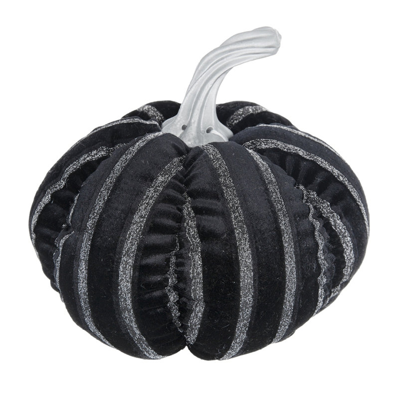 7 x 7 x 7 po, tissu citrouille à rayures noires, pour la décoration d'Halloween des Fêtes