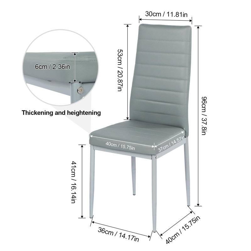 Davids Upholstered Dining Chair（Set of 2）, Grey