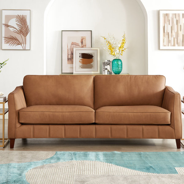 Hokku Designs Coltun 84'' Leather Sofa | Wayfair