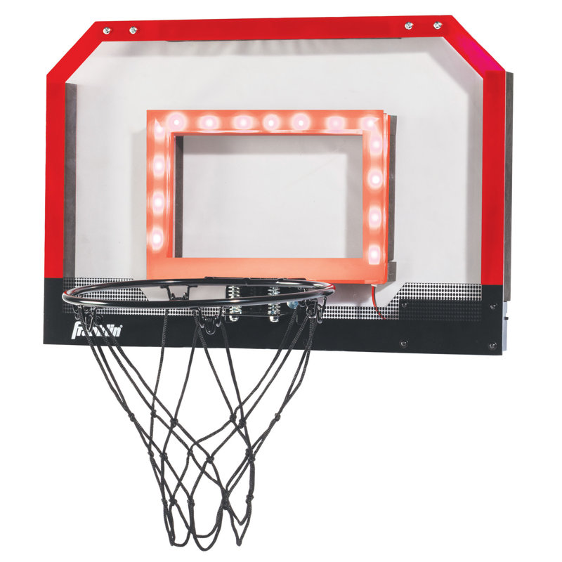 Red Light Up Over-the-Door Mini Basketball Hoop with Steel Rim