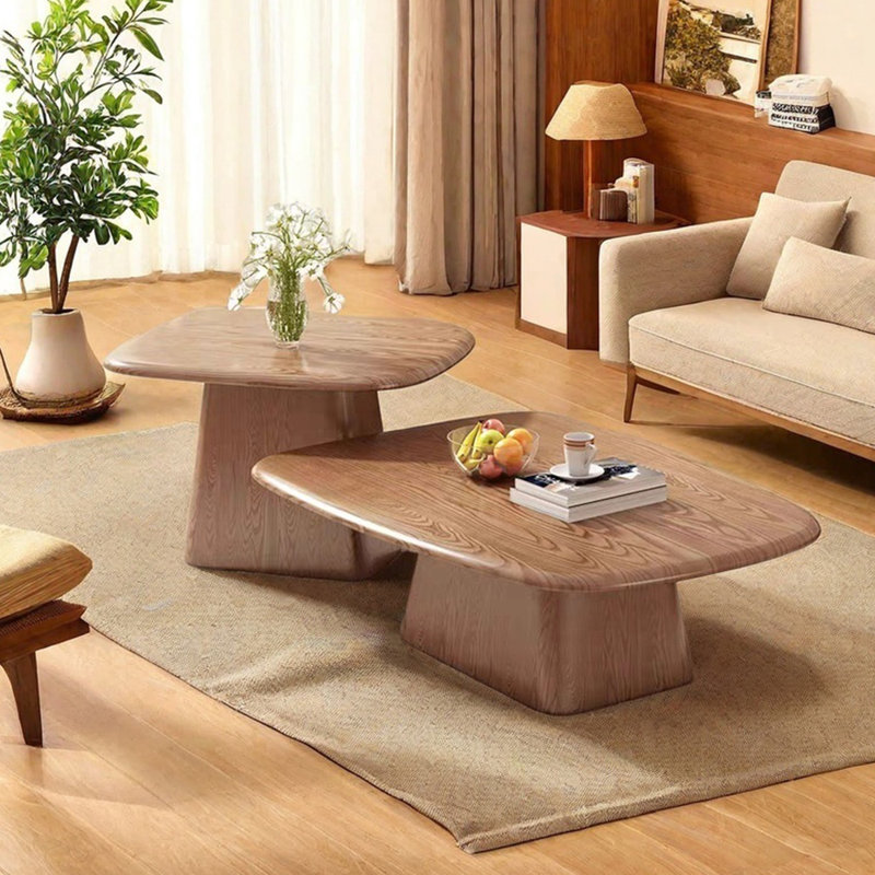 Table basse Wabi-sabi,  Noyer foncé