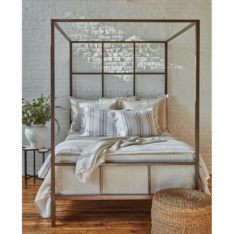  Ensemble de couvre-lit en faux lin, Ponce, Couvre-lit très grand + 3 taies décoratives euro