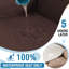 Housse de canapé imperméable et lavable avec sangles élastiques, housse de protection pour canapé pour animaux et enfants (causeuse, chocolat)-413113828-413113849