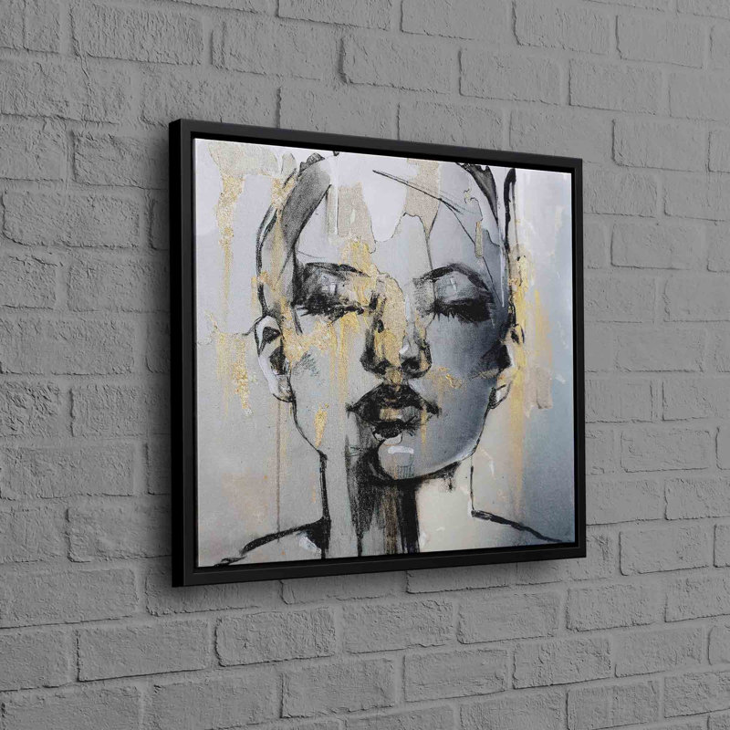 Print on Canvas, 80 cm H x 80 cm W, Black Floater Framed