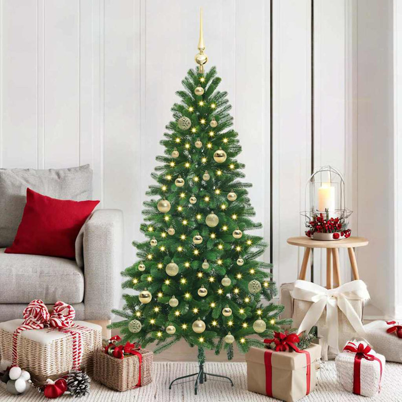 Christmas Tree with 150 LEDs with Stand 150 cm PE, Gold