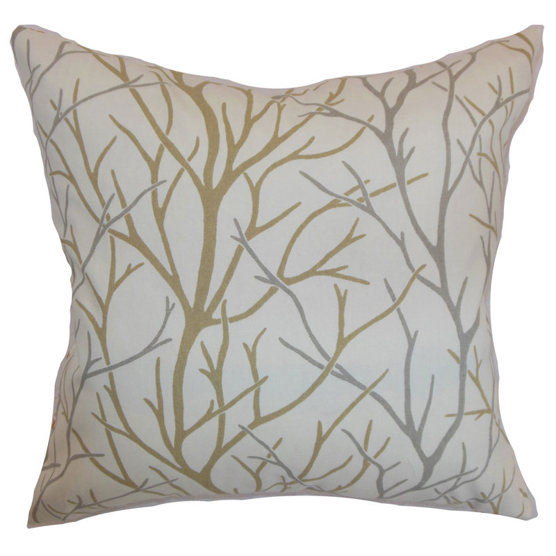 Cotton Reversible Throw Pillow, 24" H x 24" W, Toffee