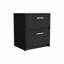 2 Drawers Nightstand, End Table, Side Table Metal Handles -Black-71547890