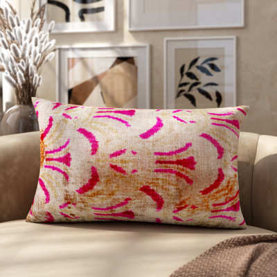 Housse et insert de coussin rectangulaire en soie / velours