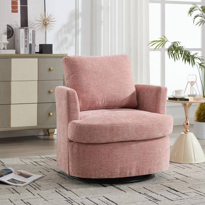 Fauteuil demi-tonneau pivotant à 360 degrés, Rose